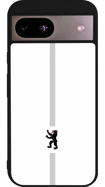 Coque Google Pixel 8a - Silicone rigide noir Canton AI blanc