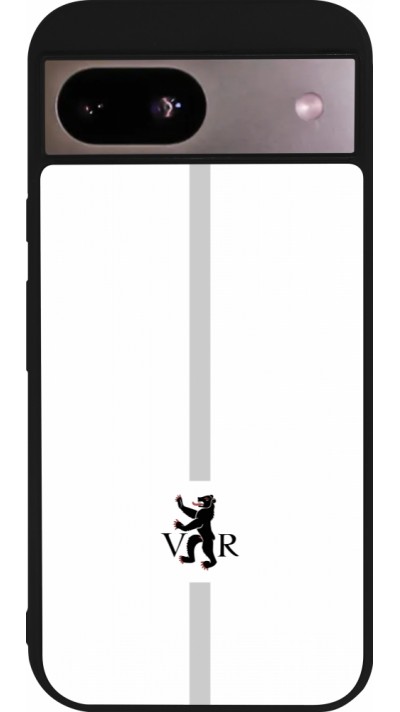 Coque Google Pixel 8a - Silicone rigide noir Canton AR blanc