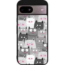 Google Pixel 8a Case Hülle - Silikon schwarz Katzenschwärme