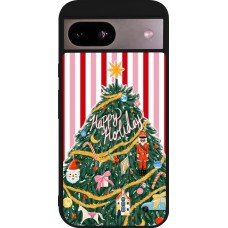 Google Pixel 8a Case Hülle - Silikon schwarz Christmas 25 Happy Holiday
