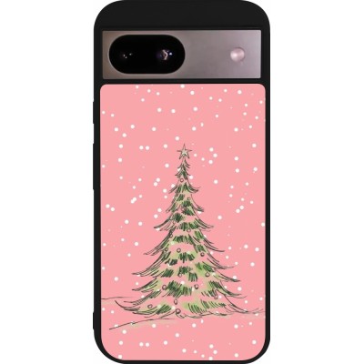 Coque Google Pixel 8a - Silicone rigide noir Christmas 25 Pink Tree
