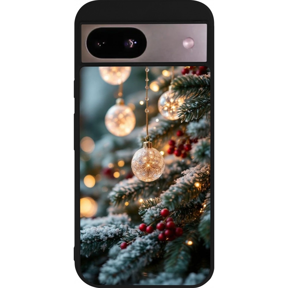 Coque Google Pixel 8a - Silicone rigide noir Christmas 25 Xmas Decorated Tree