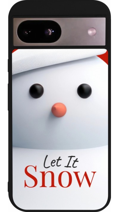 Coque Google Pixel 8a - Silicone rigide noir Christmas 25 Xmas Snowman