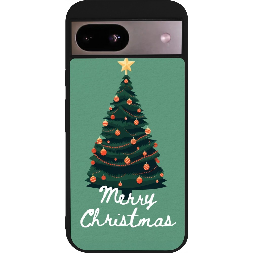 Coque Google Pixel 8a - Silicone rigide noir Christmas 25 Xmas Tree