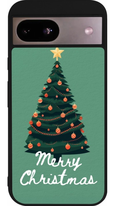 Coque Google Pixel 8a - Silicone rigide noir Christmas 25 Xmas Tree