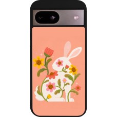 Coque Google Pixel 8a - Silicone rigide noir Easter 2026 Rabbit collage