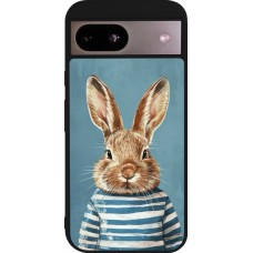 Coque Google Pixel 8a - Silicone rigide noir Easter 2026 Rabbit navy