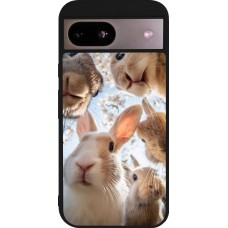 Coque Google Pixel 8a - Silicone rigide noir Easter 2026 Rabbits