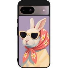 Coque Google Pixel 8a - Silicone rigide noir Easter 2026 Rabbit with scarf