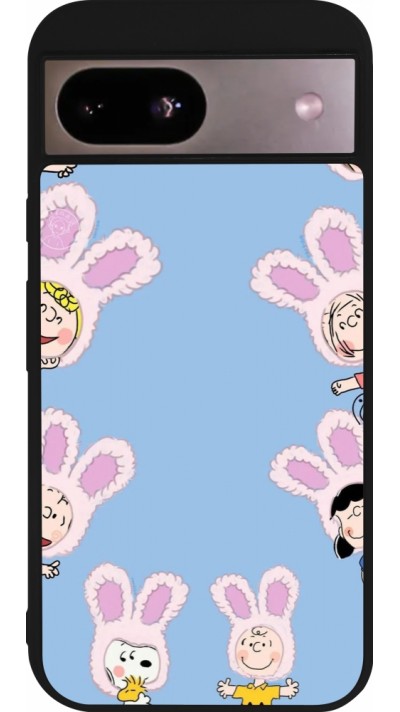 Coque Google Pixel 8a - Silicone rigide noir Easter 2026 Snoopy