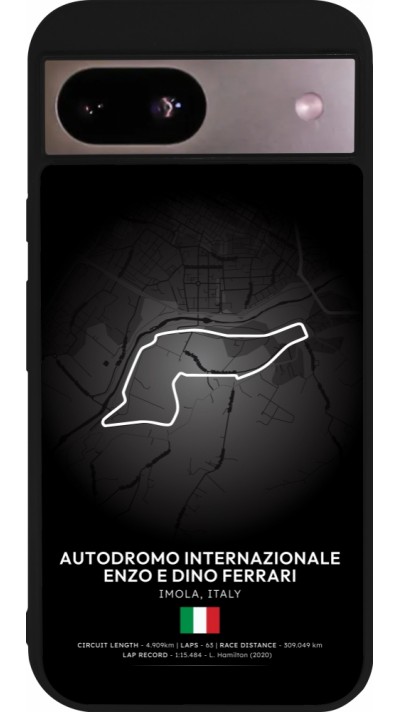 Coque Google Pixel 8a - Silicone rigide noir F1 Track 2025 Emilia-Rogmana