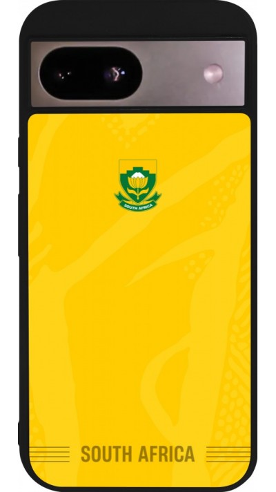 Coque Google Pixel 8a - Silicone rigide noir Maillot de football Afrique du Sud 2026 personnalisable