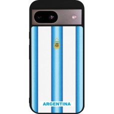 Coque Google Pixel 8a - Silicone rigide noir Maillot de football Argentine 2026 personnalisable