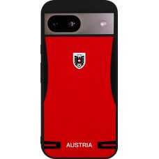 Coque Google Pixel 8a - Silicone rigide noir Maillot de football Autriche 2026 personnalisable