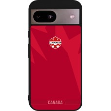 Coque Google Pixel 8a - Silicone rigide noir Maillot de football Canada 2026 personnalisable
