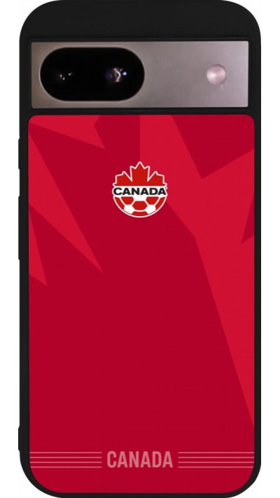 Coque Google Pixel 8a - Silicone rigide noir Maillot de football Canada 2026 personnalisable