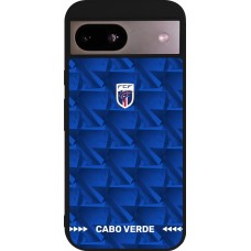 Coque Google Pixel 8a - Silicone rigide noir Maillot de football Cap-Vert 2026 personnalisable