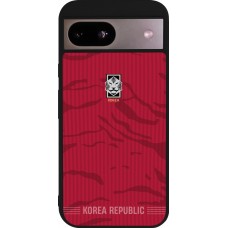 Coque Google Pixel 8a - Silicone rigide noir Maillot de football Corée du Sud 2026 personnalisable