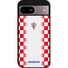 Coque Google Pixel 8a - Silicone rigide noir Maillot de football Croatie 2026 personnalisable