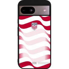 Coque Google Pixel 8a - Silicone rigide noir Maillot de football États-Unis 2026 personnalisable