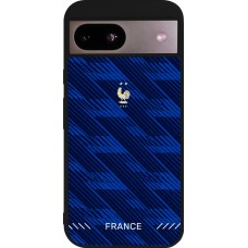 Coque Google Pixel 8a - Silicone rigide noir Maillot de football France 2026 personnalisable