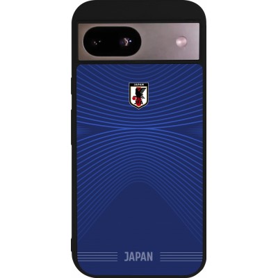 Coque Google Pixel 8a - Silicone rigide noir Maillot de football Japon 2026 personnalisable