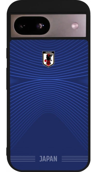 Coque Google Pixel 8a - Silicone rigide noir Maillot de football Japon 2026 personnalisable