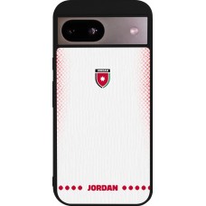 Coque Google Pixel 8a - Silicone rigide noir Maillot de football Jordanie 2026 personnalisable
