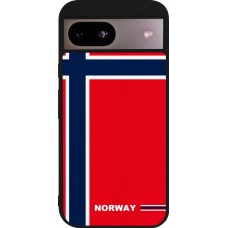 Coque Google Pixel 8a - Silicone rigide noir Maillot de football Norvège 2026 personnalisable
