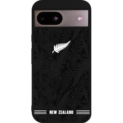 Coque Google Pixel 8a - Silicone rigide noir Maillot de football Nouvelle-Zélande 2026 personnalisable