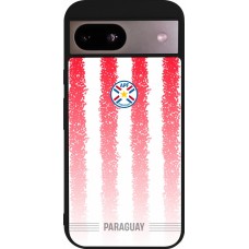Coque Google Pixel 8a - Silicone rigide noir Maillot de football Paraguay 2026 personnalisable