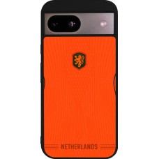 Coque Google Pixel 8a - Silicone rigide noir Maillot de football Pays-Bas 2026 personnalisable