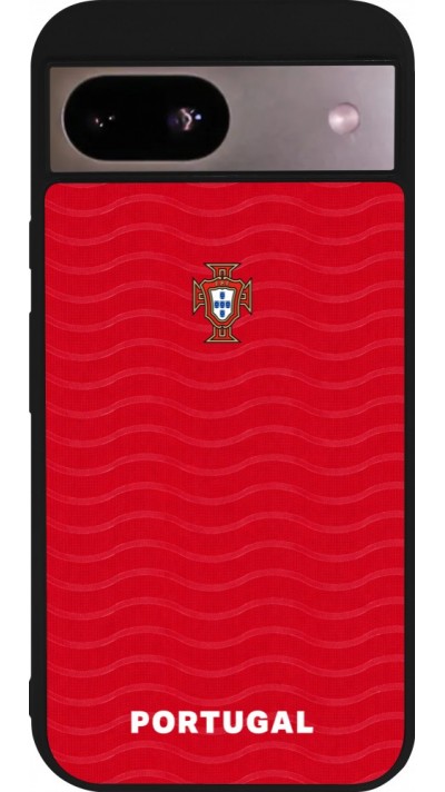 Coque Google Pixel 8a - Silicone rigide noir Maillot de football Portugal 2026 personnalisable