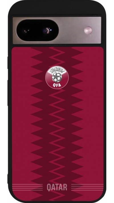Coque Google Pixel 8a - Silicone rigide noir Maillot de football Qatar 2026 personnalisable