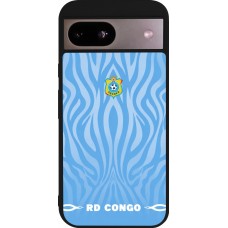 Coque Google Pixel 8a - Silicone rigide noir Maillot de football RD Congo 2026 personnalisable