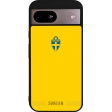 Coque Google Pixel 8a - Silicone rigide noir Maillot de football Suède 2026 personnalisable