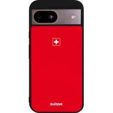 Coque Google Pixel 8a - Silicone rigide noir Maillot de football Suisse 2026 personnalisable