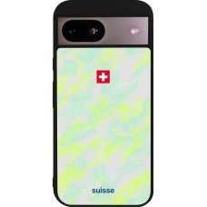 Coque Google Pixel 8a - Silicone rigide noir Maillot de football Suisse Away 2026 personnalisable