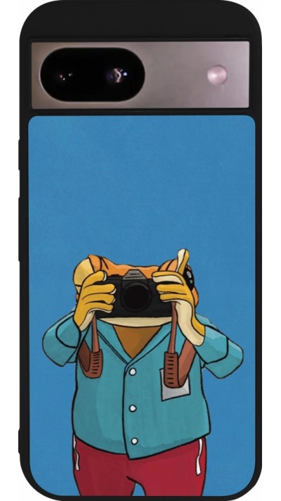 Coque Google Pixel 8a - Silicone rigide noir Frog with camera DTMF