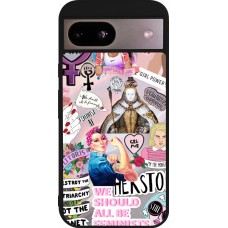 Google Pixel 8a Case Hülle - Silikon schwarz Girl Power Collage