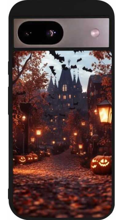 Google Pixel 8a Case Hülle - Silikon schwarz Halloween 2025 Haunted house