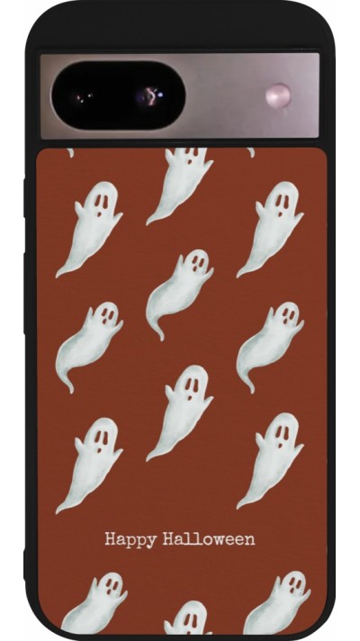 Google Pixel 8a Case Hülle - Silikon schwarz Halloween 2025 Pattern of ghosts