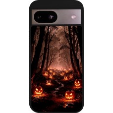 Google Pixel 8a Case Hülle - Silikon schwarz Halloween 2025 Road of Terrifying Pumpkins