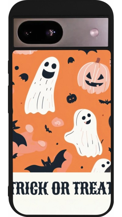 Google Pixel 8a Case Hülle - Silikon schwarz Halloween 2025 Trick or treat
