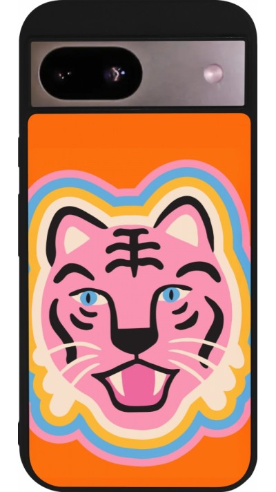 Coque Google Pixel 8a - Silicone rigide noir Lion colors 2026
