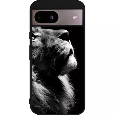 Google Pixel 8a Case Hülle - Silikon schwarz Lion looking up