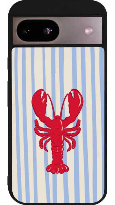 Coque Google Pixel 8a - Silicone rigide noir Red lobster 2026