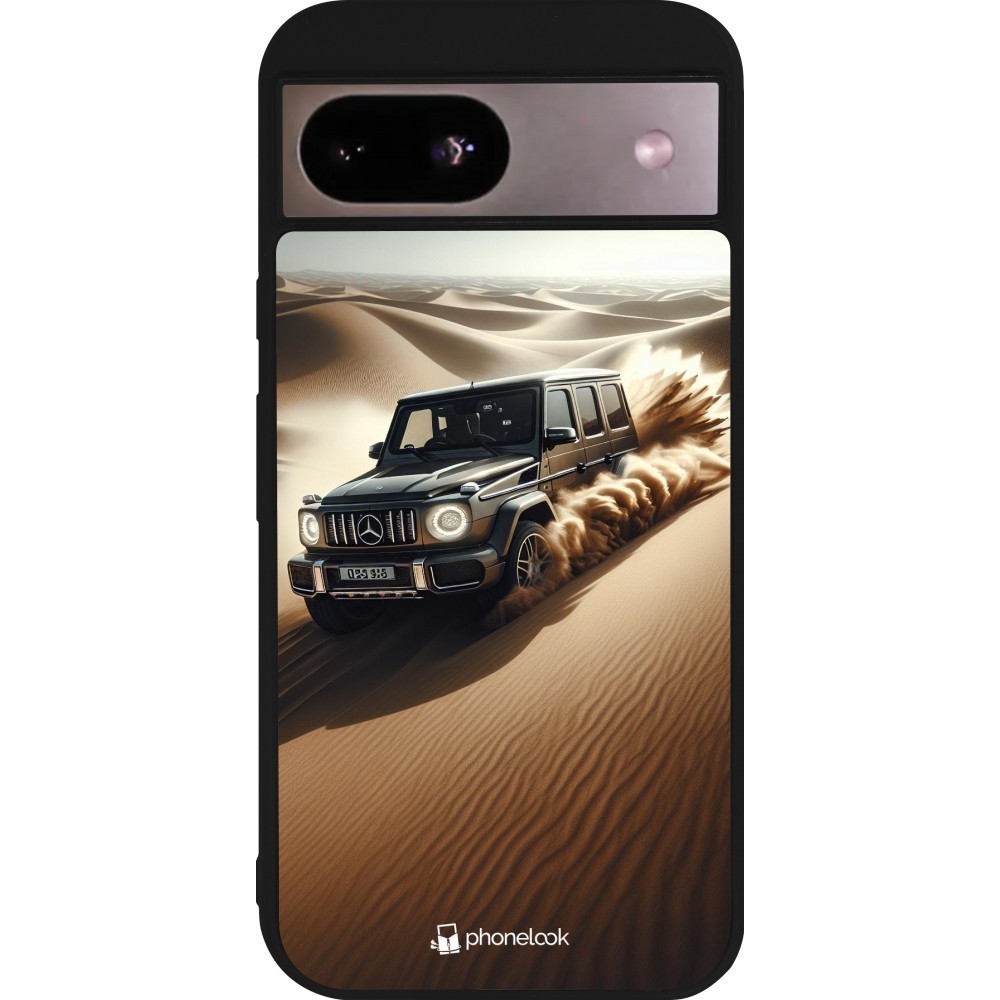 Coque Google Pixel 8a - Silicone rigide noir Mercedes G Drift Desert