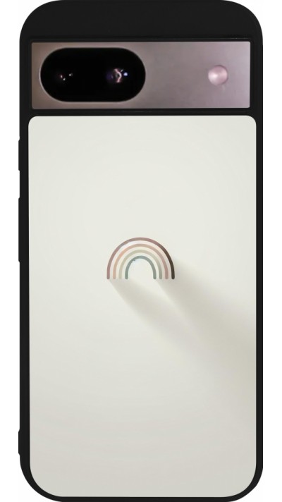 Google Pixel 8a Case Hülle - Silikon schwarz Mini Regenbogen Minimal