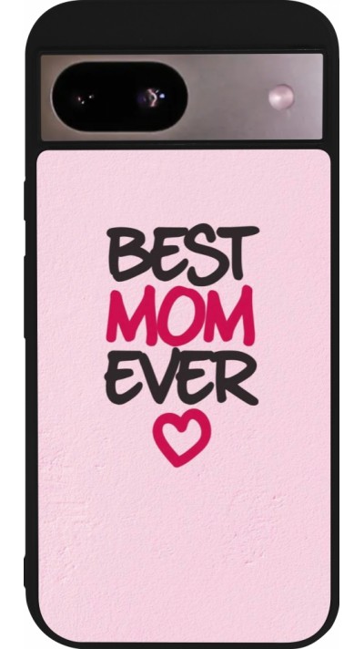 Google Pixel 8a Case Hülle - Silikon schwarz Mom 2023 best Mom ever pink